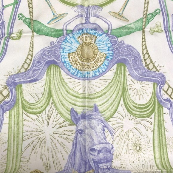 Silk Scarf THE HORSAWARDS 90Carre France with box - Picture 5 of 16